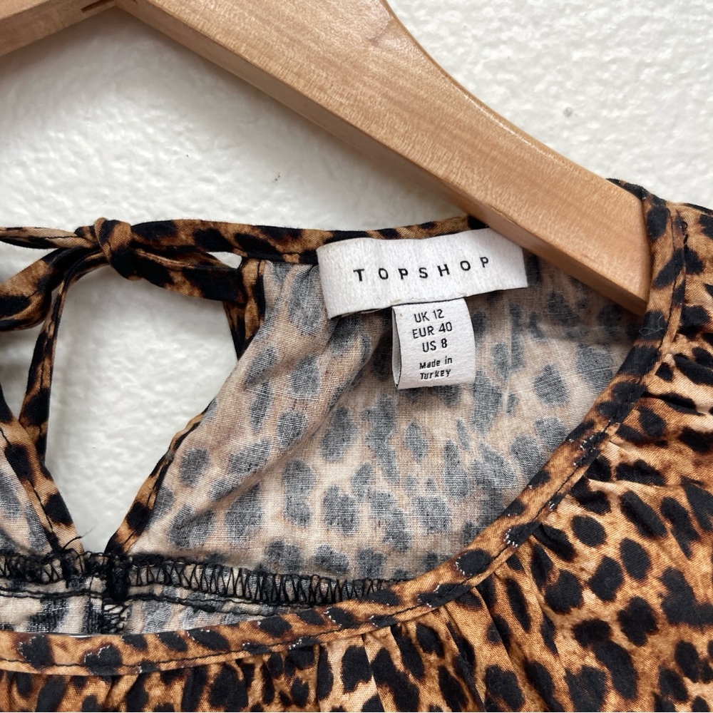 Topshop Leopard Print Statement Collar Blouse Siz… - image 4